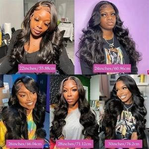 Perruque à lacet frontal 12A pour femmes, grandes vagues, cheveux longs bouclés, style exotique, mode, couvre-tête complet, changement de <span class=keywords><strong>coiffure</strong></span>, haute température - Product Image 2