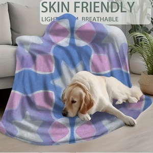 Manta Acogedora Estampada por una Cara, <span class=keywords><strong>de</strong></span> 60x80 Pulgadas, con un Diseño Continuo <span class=keywords><strong>de</strong></span> Estrellas Azules Suaves, Derivados del Anime - Product Image 5