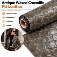 Vente directe usine – Tissu rétro en PU gaufré effet crocodile, aspect ciré vintage, qualité supérieure pour vêtements
