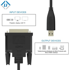 LJ-Cable <span class=keywords><strong>adaptador</strong></span> macho 4K chapado en oro, Micro <span class=keywords><strong>HDMI</strong></span> a <span class=keywords><strong>DVI</strong></span> 24 + 1 - Product Image 4