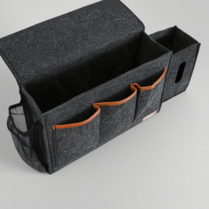Custom Logo Durable Felt Storage Hanging Organizer Bag Felt Bedside <strong>Bed</strong> Sofa Storage <strong>Caddy</strong> With Tissue Box Bottle Holder Pocket - Product Image 5