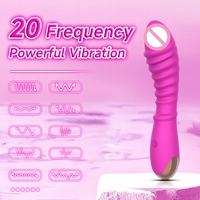 Vibrateur texturé à picots pour point G, 20 modes de vibration, silicone, rechargeable par USB, résistant à l'eau, OEM ODM, logo personnalisé