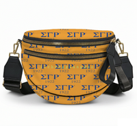 Sac bandoulière unisexe en forme de coquille pour sororité, design élégant avec lettres grecques, sac banane pour voyage en extérieur, vente en gros d'usine