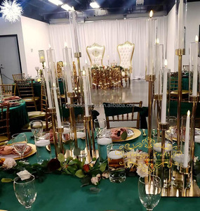 Centrotavola per Matrimonio con 13 Bracci <span class=keywords><strong>Portacandele</strong></span> con Fiori Supporti per Candele Dorati per Decorazione Casa e Feste - Product Image 6