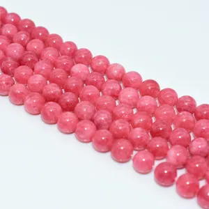 Großhandelspreis gefärbte Farbe Rhodochrosit Perlen 6/8/10mm runder Stein lose Perlen für DIY Schmuckherstellung Strähnen