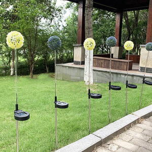 Poplor Solar Garden Lights <b>Led</b> Dandelion <b>Ball</b> Light Outdoor Lawn Decor With Light Control Water Resistant - Product Image 4