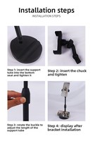 Nouveau support de téléphone portable et tablette multifonctionnel en ABS noir, réglable et rotatif à 360 degrés, support d'affichage pour téléphones