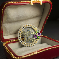 Desain Baru Perhiasan Huruf Yunani Sorority Soror Dst Sigma Delta Dear Pearl Brooch Pin Delta Theta Brooches Pins