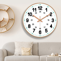 Jam Dinding Gantung Analog Quartz Desain Sederhana Modern, Gerakan Senyap, Baterai, Plastik Kaca, Satu Sisi