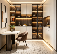 Meuble à vin mural moderne avec éclairage LED, vitrine à liqueurs en verre trempé, meuble de rangement pour bar à domicile sur mesure