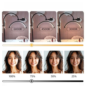 Custom OEM Logo 19 Inch Professional LED Beauty <strong>Table</strong> <strong>Light</strong> Salon Nail Half Moon Eyelash Extension Desk Lamp Stand with Clamp - Product Image 5
