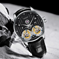 Montre-bracelet Aesop Original pour homme, double squelette, tourbillon, mouvement mécanique décontracté, boîtier en acier SS316, verre saphir, pour homme