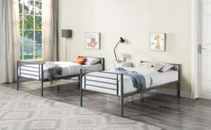 Struttura Letto a Castello Smontabile in Tubo d'Acciaio all'Ingrosso Letto a Due Piani in Ferro per Adulti Letto a Castello in Metallo per Ostello e Dormitorio Scolastico - Product Image 3