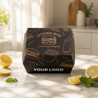 Boîte à hamburger personnalisée APP, boîte d'emballage pour frites en papier kraft biodégradable de qualité supérieure, jetable, gaufrée, pour la restauration