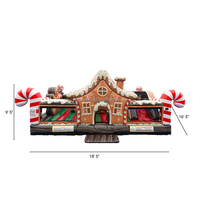 Château gonflable de Noël, parcours d'obstacles en pain d'épices, aire de jeux, château gonflable avec souffleur pour enfants, location pour fête