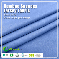 Tissu tricoté respirant et doux en fibre de bambou, 95% viscose de bambou, 5% élasthanne, pour vêtements de détente