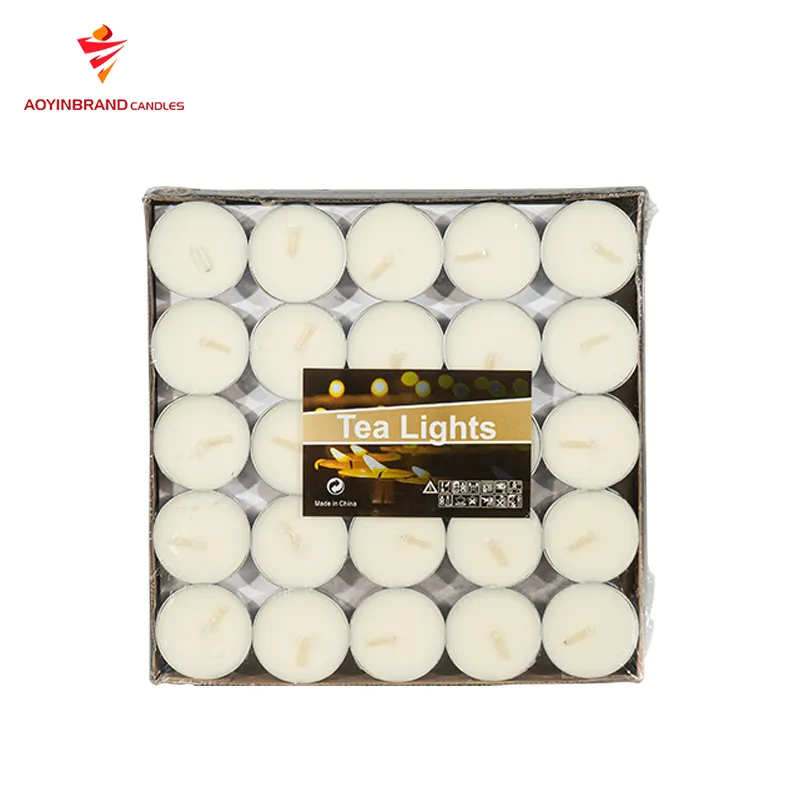 Saco plástico pacote Natal decoração chá luz velas para Kuwait 14g branco tealight vela