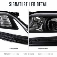 Phare LED de rechange pour Toyota Camry 2009 2010 2011, noir fumé, forme en L, ensemble de lentilles de projecteur DRL
