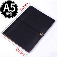 Cahier à bretelles rétro vendu à chaud avec logo personnalisé Cahier A5. Carnet à feuilles mobiles détachable en cuir souple de qualité professionnelle.