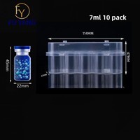 Flacons de poudre lyophilisée de peptides à haute capacité et anti-écrasement, 3 ml/5 ml/7 ml/10 ml, emballage en boîte en plastique de 10 pièces