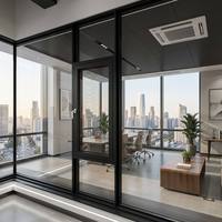 Ventanas de Aluminio con Triple Acristalamiento Aislante HUACAI, Apertura Horizontal, Pantalla de Acero Inoxidable, para Dormitorio y Sala de Estar, Aislamiento Térmico