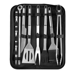 Stainless Steel BBQ <b>Tool</b> Set with Multi-Piece Tongs-Outdoor Camping Heat Resistant Easily Cleaned - Product Image 1