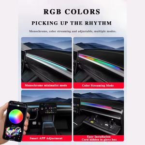 Untuk Tesla Model 3/Y 2 in 1 Lampu Ambient LED Mobil Neon RGB Dinamis 60s Mati Otomatis Modul Lampu Dekoratif Dashboard - Product Image 6