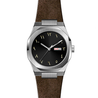 Montres pour hommes de style luxueux, haut de gamme, avec logo de marque personnalisé, cadran arabe, argent, Orologio Uomo, avec boîtier en acier inoxydable 316L, U2865-04