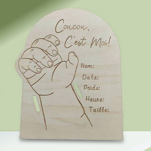 New cross-<b>border</b> wooden baby birth bracelet commemorative plaque, wooden sign, newborn bracelet <b>display</b> plate gift - Product Image 1