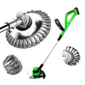 Popular Stainless Steel Twist Wire Wheel Brush Cutter Garden Tool Weed Grass Trimmer Head Brush For Lawn Mower