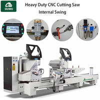 Machine de découpe de profilés en aluminium CNC OUWO 380V, scie à double tête robuste, automatique 45° ° /90 °   pour la production de portes et fenêtres