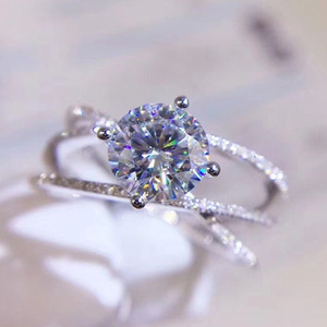 Bagues pour femmes délicates <span class=keywords><strong>avec</strong></span> croix Design mariage fiançailles doigt Zircon anneaux mariée couleur argent - Product Image 3