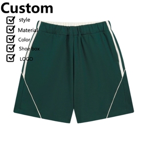 Pantalones cortos para hombre al por mayor sensación fresca empalme cintura elástica diseño de rayas laterales vintage algodón sólido mezcla de poliéster pantalones cortos Casuales - Product Image 4