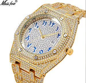 Reloj de escala árabe con diamantes completos, fabricante de relojes personalizados, reloj de lujo Uhren de diseñador OEM para hombre, Orologio Uomo - Product Image 3