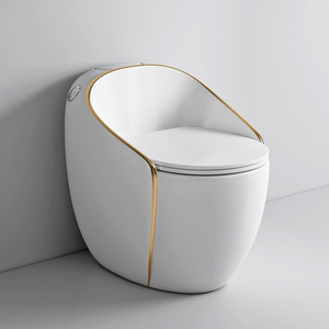 Cao Cấp Phòng Tắm Hiện Đại Commode <span class=keywords><strong>Sanitaryware</strong></span> Một Mảnh Nước Tủ Quần Áo Trứng Hình Màu Đen Màu Xám Gốm Nhà Vệ Sinh Bát - Product Image 3