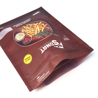 Sachet d'emballage personnalisé pour frites, scellé sur trois côtés, avec fermeture éclair, en plastique de qualité alimentaire, haute barrière, pour produits alimentaires