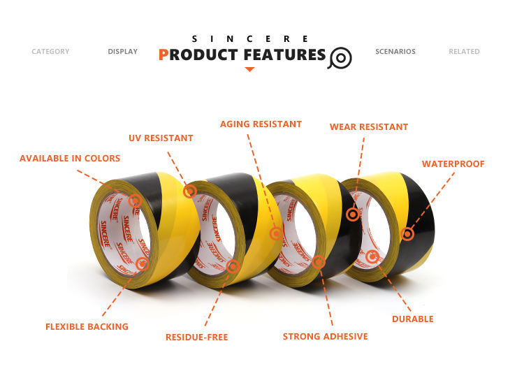 Embedded Fiberglass Strands for extreme Tear and Tensile Resistance Marking Tape
