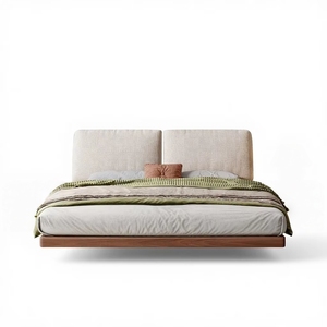 <span class=keywords><strong>Lit</strong></span> en tissu moderne avec design oreilles d'éléphant, cadre en bois massif, table <span class=keywords><strong>de</strong></span> <span class=keywords><strong>chevet</strong></span> ultra-fine, <span class=keywords><strong>lit</strong></span> <span class=keywords><strong>suspendu</strong></span> avec revêtement souple amovible et lavable - Product Image 6