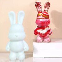 Usine En Gros DIY Fluide Ours À La Main Lapin Porte-clés 23cm/33cm/53cm PVC Fluide Lapin pour Enfants Avec Verser La Peinture