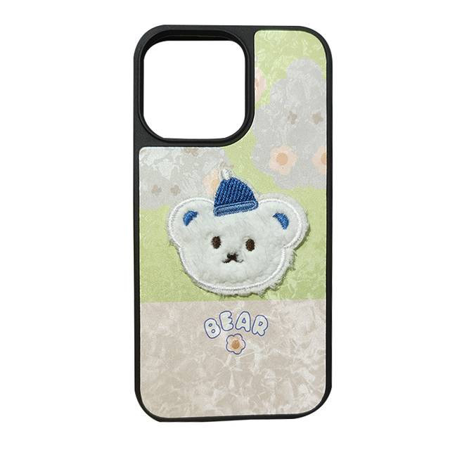 Hot Sell Cute Girl Plush Animal PC TPU Phone Case for iPhone 16 15 14 13 12 11 Pro Max Mobile Phone Case with Soft Fur Cover