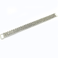 Connecteurs à clip polyvalents en alliage de 16 cm à 3 rangées de chaînes fermées, ornés de strass en cristal, pour bikinis, chaussures, ceintures, sacs et articles de compétition