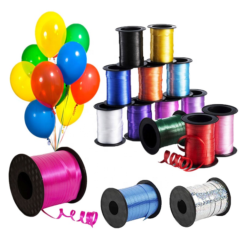 500 Yards Red Crimped Curling Ribbon Shiny Metallic Glitter Curling Ribbon for Balloons Party Festival Gift Wrapping