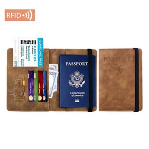 Wholesale Blank Men Family Travel <b>Wallet</b> Passport Cover Case Custom Logo Pu Leather Rfid Blocking Passport <b>Holder</b> - Product Image 5