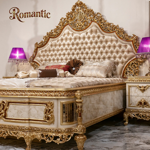 Роскошный набор для кровати из массива дерева в европейском стиле, деревянные резные тканевые пуговицы, элегантный дизайн, каркас для кровати - Product Image 3