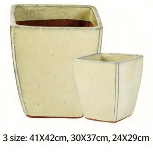 <span class=keywords><strong>Pots</strong></span> de plantes en céramique de grand calibre, respirants avec trou de drainage, pour la décoration du salon - Product Image 2