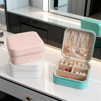 Boîte à bijoux légère, résistante à l'eau, écologique, durable, avec fermeture éclair en PU, pour femme élégante