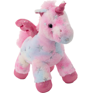 <span class=keywords><strong>Licorne</strong></span> en peluche avec fourrure dégradée rose-bleu rêveuse, étoiles brillantes et ailes scintillantes - Jouet doux pour filles, cadeau d'anniversaire - Product Image 1
