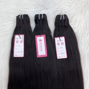 Cheveux humains vierges bruts non traités Yaki lisses, double trame, double tirage, lots de cheveux vietnamiens, prix de gros - Product Image 5