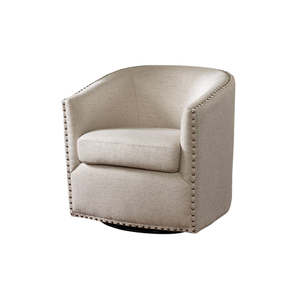 Fauteuil pivotant OE HOME Tyler, fauteuil moderne réglable en hauteur avec appui-tête, revêtement en velours pour salon et bureau à domicile - Product Image 3