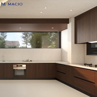 Armoires de cuisine modulaires en bois de grande taille MACIO, écologiques, design moderne, aménagement luxueux, pour grandes maisons et villas, préfabriquées sur mesure